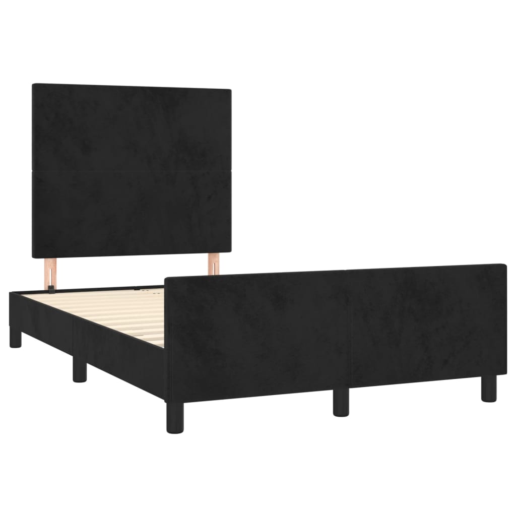 Estrutura de cama sem colchão 120x190 cm veludo preto