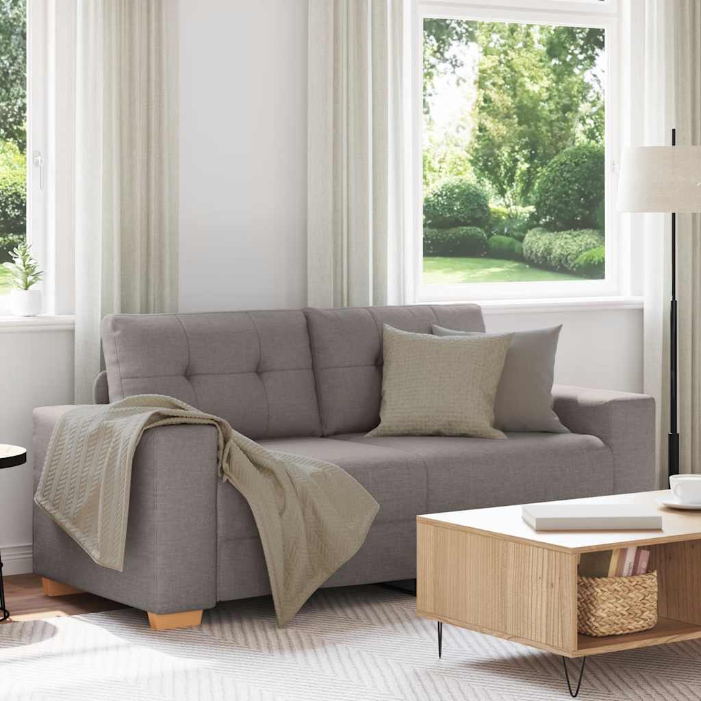 Sofá de dois lugares na cor taupe, 180x77x82 cm, em tecido