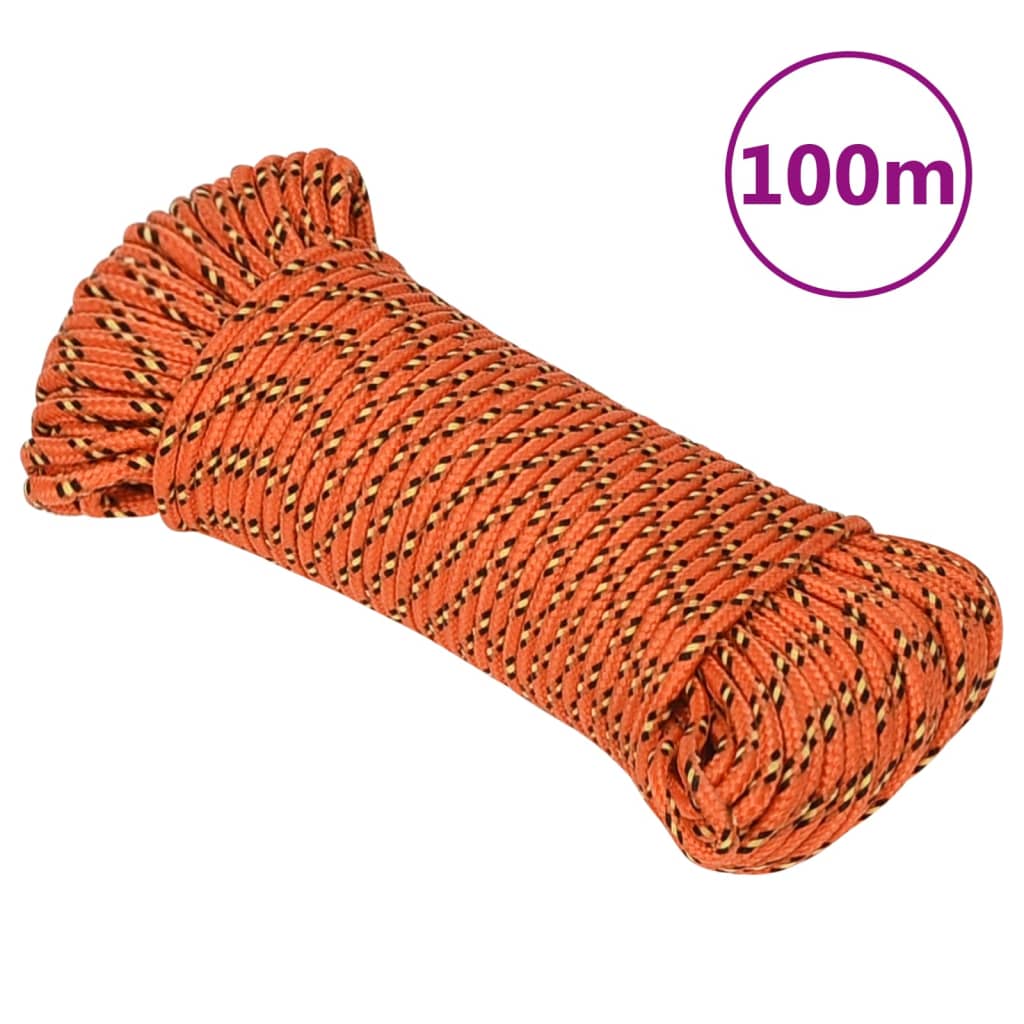 Corda de barco 5 mm 100 m polipropileno laranja