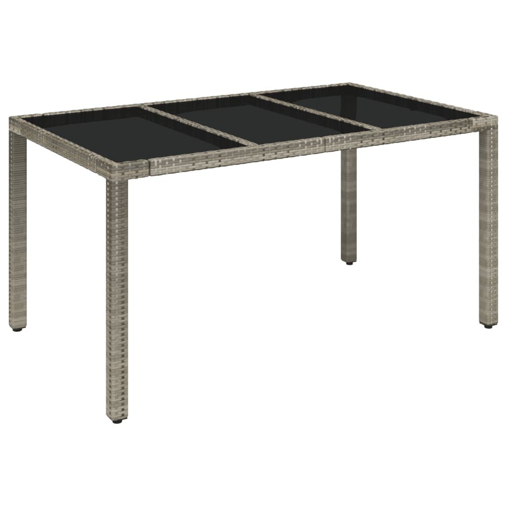 7 Pcs conjunto de jantar p/ jardim c/ almofadões vime PE cinza