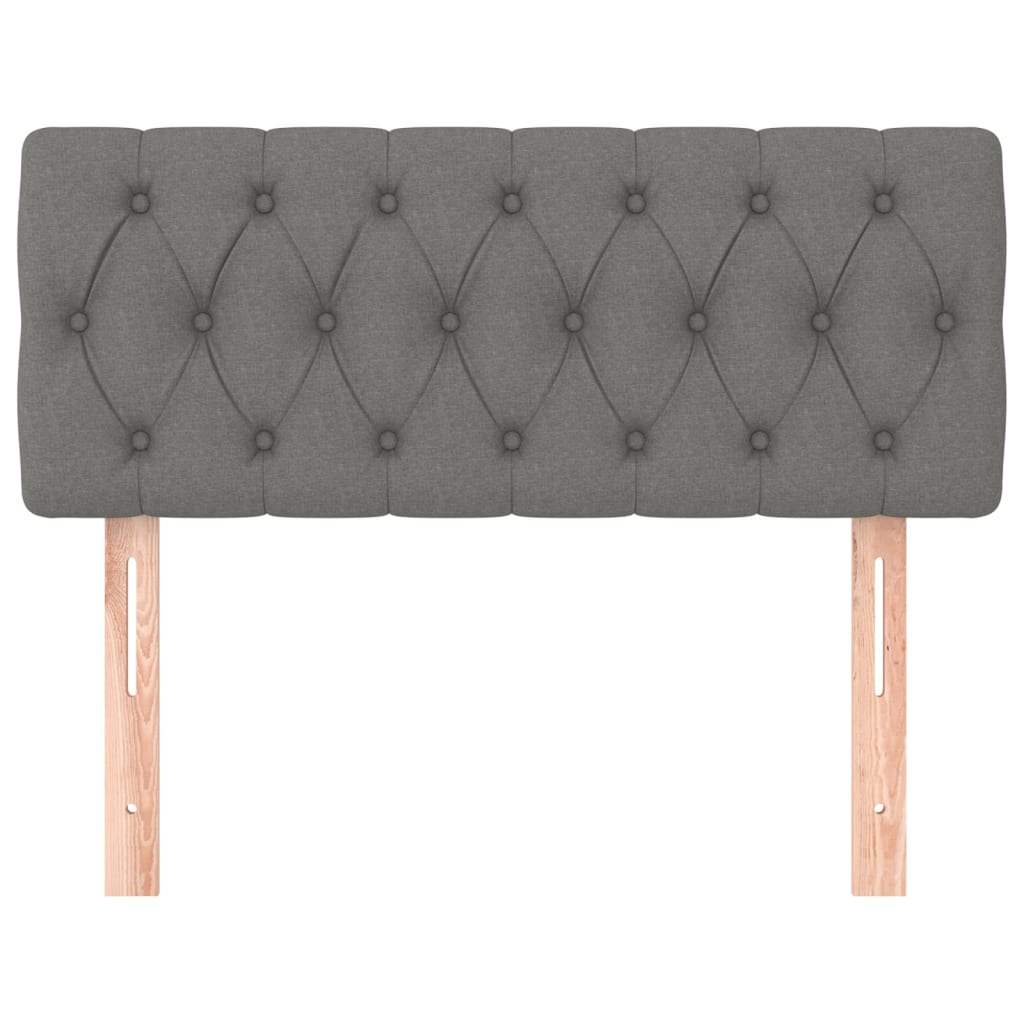 Cabeceira de cama tecido 90x7x78/88 cm cinzento-escuro
