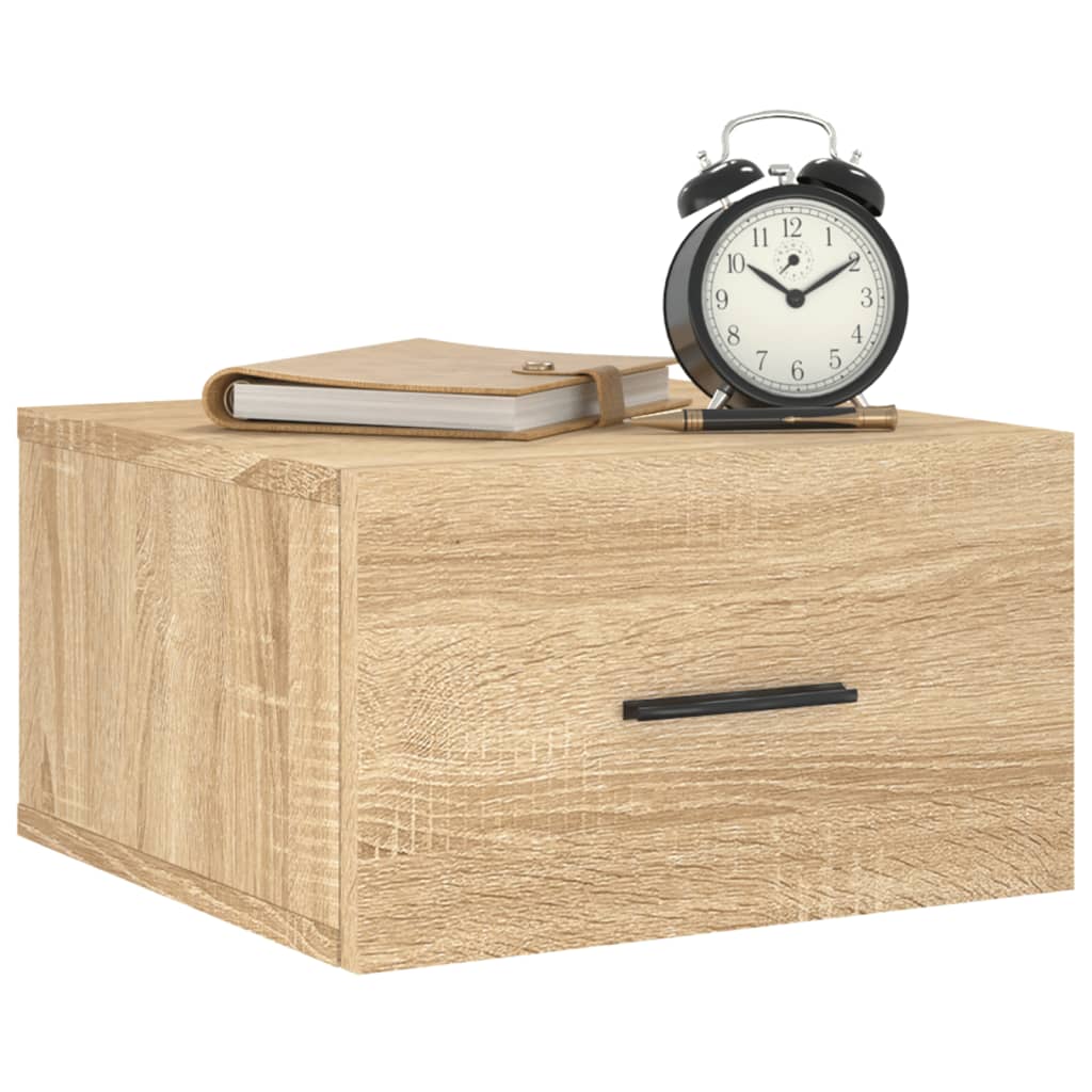 Mesa de cabeceira montagem na parede 35x35x20 cm cor sonoma