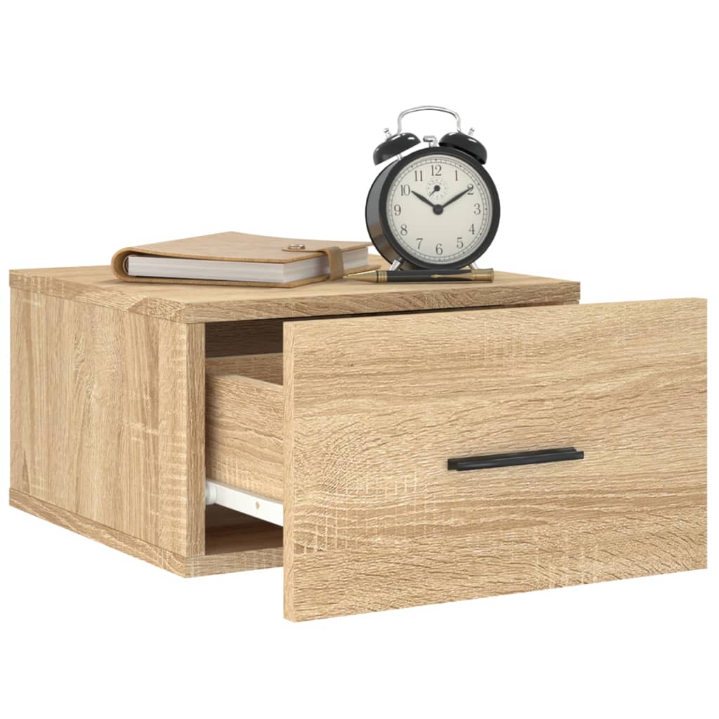 Mesa de cabeceira montagem na parede 35x35x20 cm cor sonoma