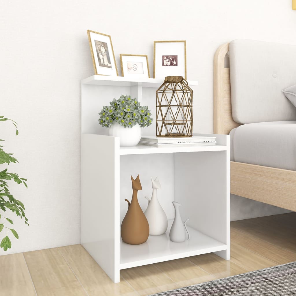 Mesas de cabeceira 2 pcs derivados de madeira branco
