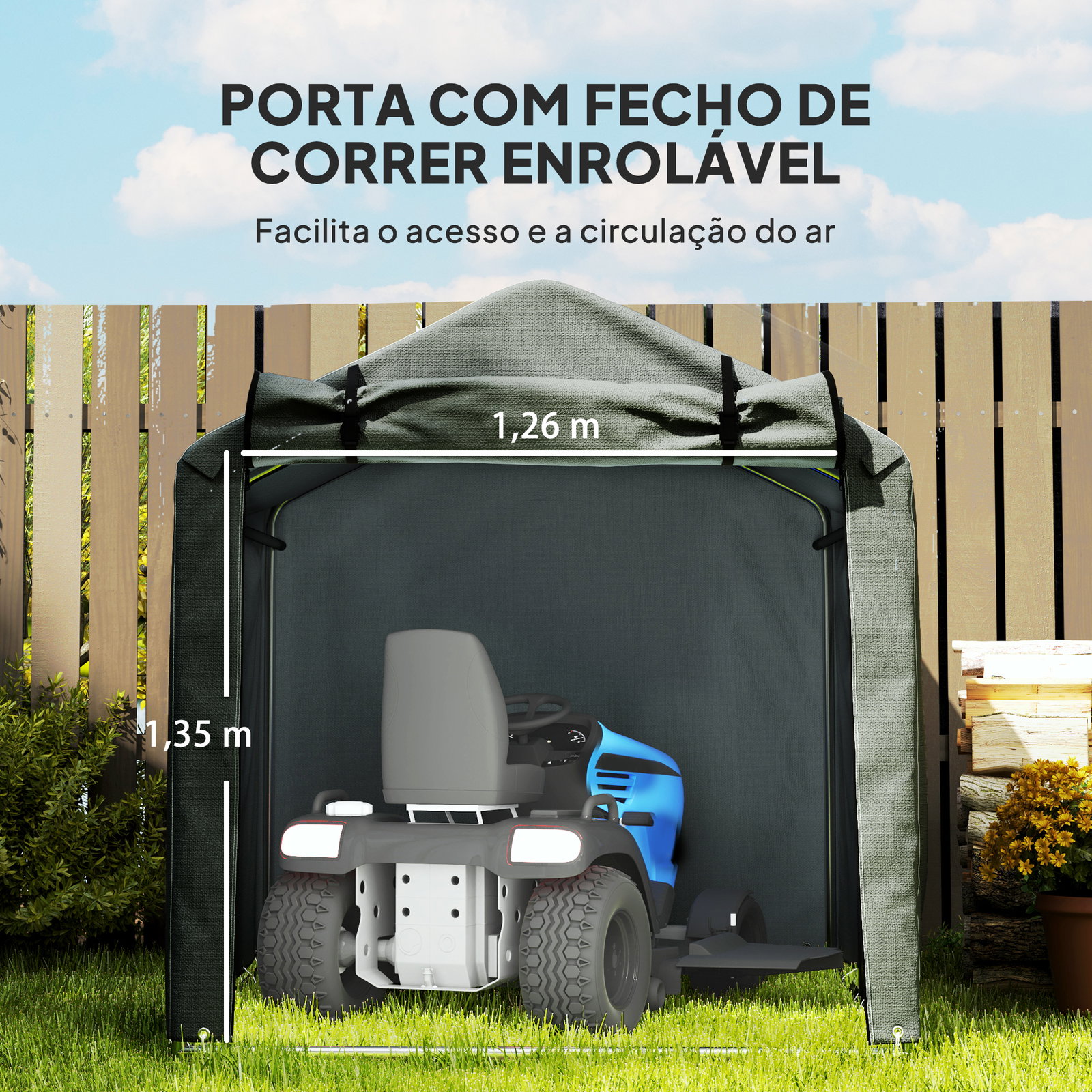 Abrigo de exterior para ferramentas e bicicletas 2,2x1,57x1,65 m com porta desmontável com fecho de correr cinzento escuro