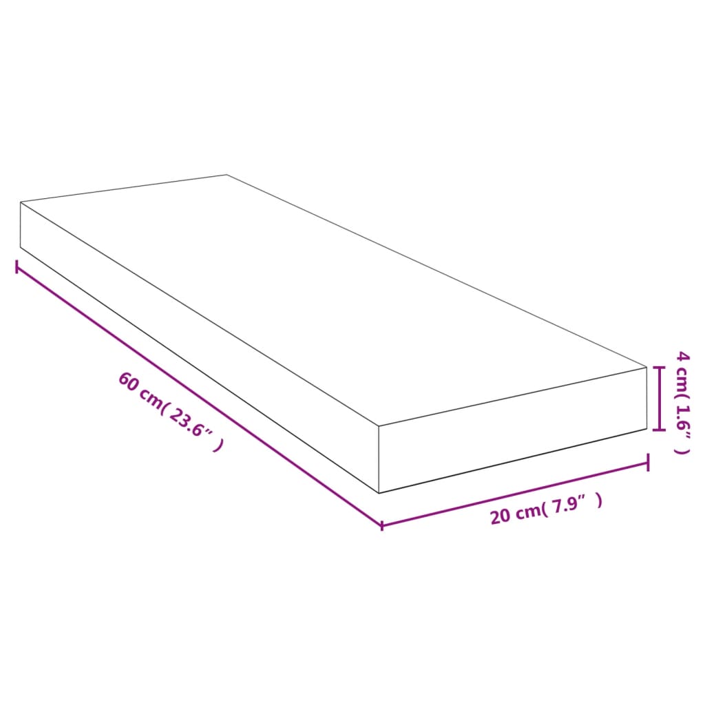 Prateleira de parede 60x20x4cm bambu
