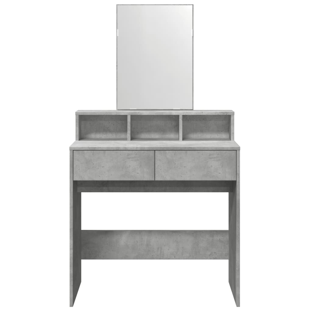 Toucador com espelho 80x41x144,5 cm cinzento cimento