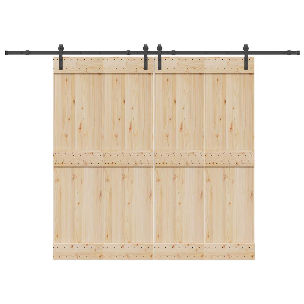Kit de ferragens para porta deslizante 305 cm aço preto