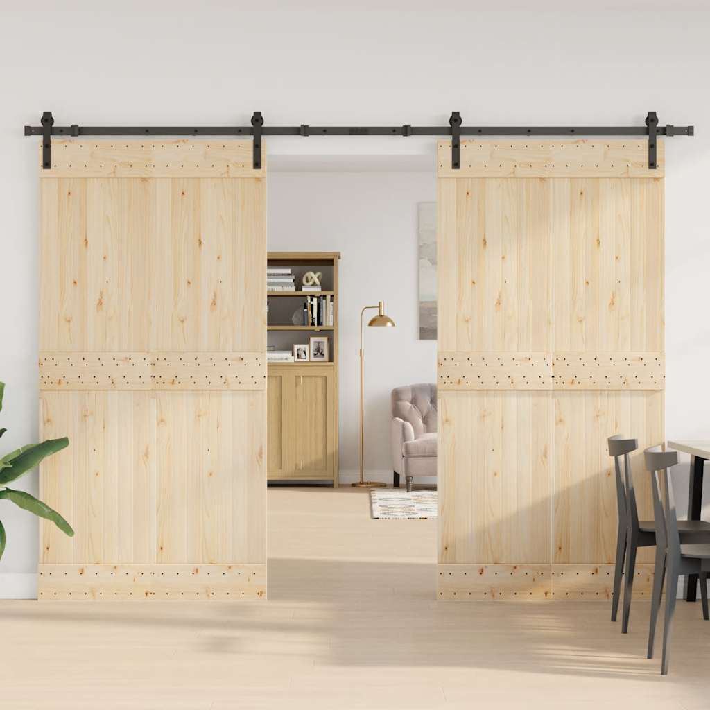 Kit de ferragens para porta deslizante 305 cm aço preto