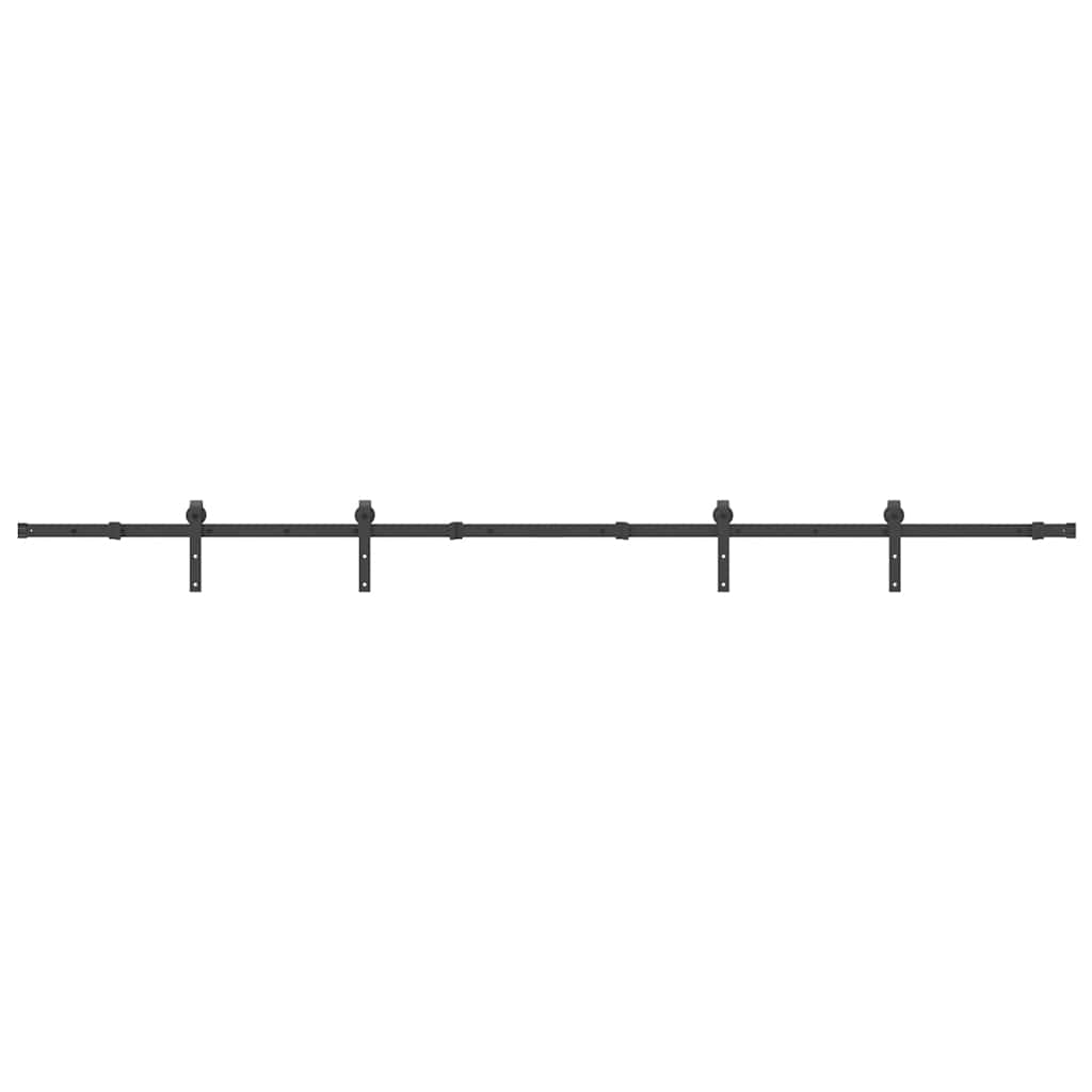 Kit de ferragens para porta deslizante 305 cm aço preto