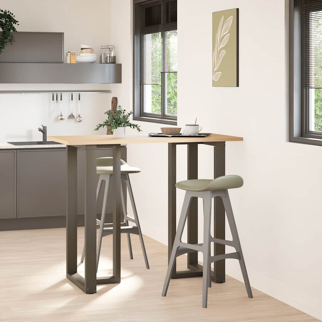 Pés de mesa de bar em forma de t, 2 peças, preto, 60x35x(110-111) cm, aço