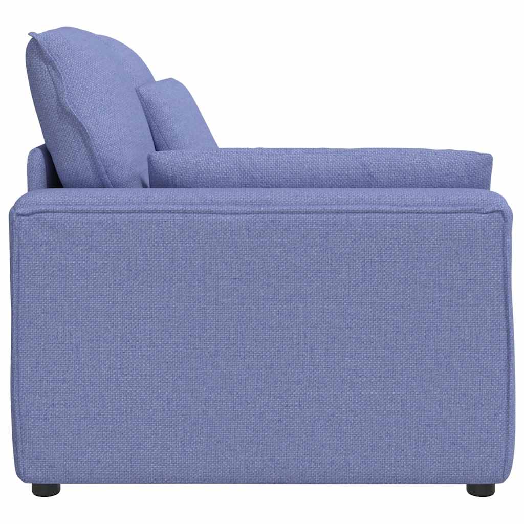 Módulo de extremidade de apoio de braço para sofá modular com almofadas, azul jeans, 100 cm