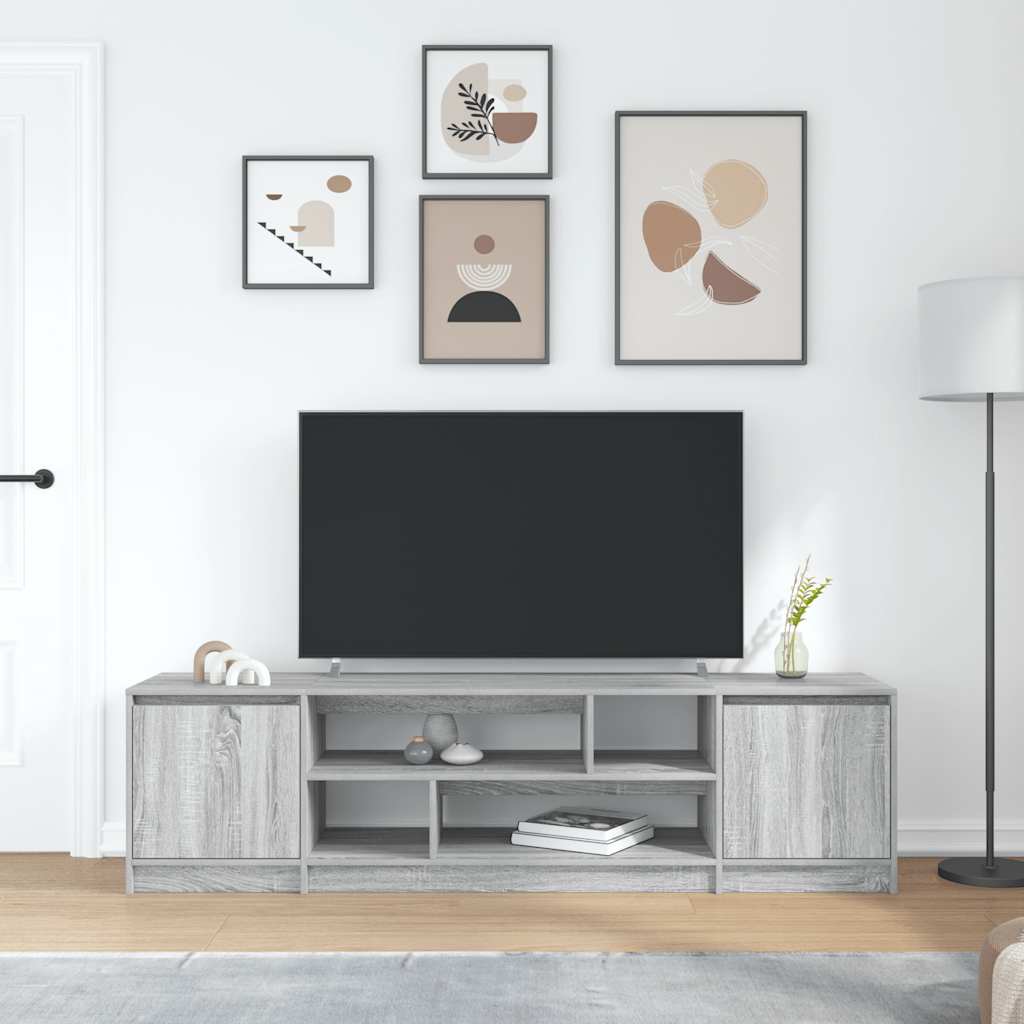 Móvel de TV 188,5x41x50 cm derivados de madeira cinzento sonoma