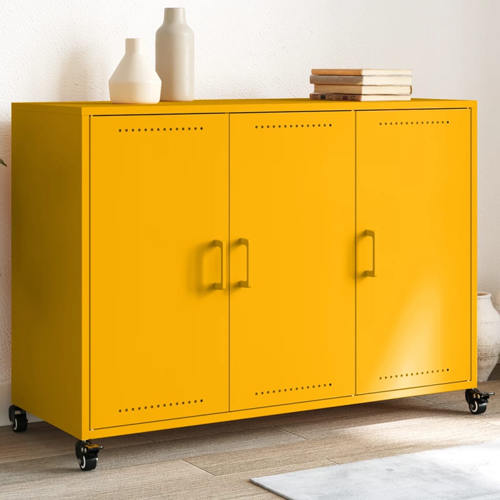Aparador 100,5x39x72 cm aço amarelo mostarda