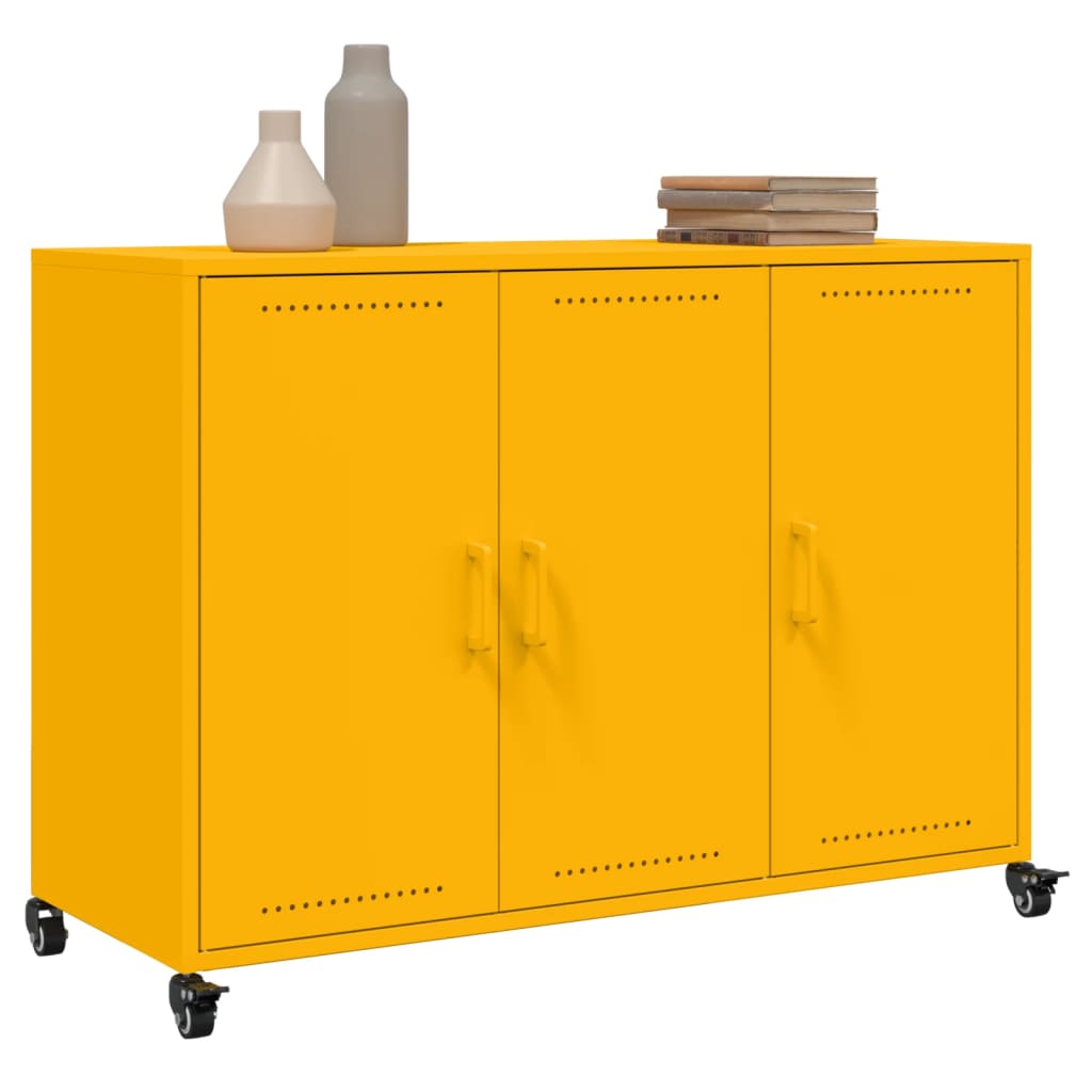 Aparador 100,5x39x72 cm aço amarelo mostarda