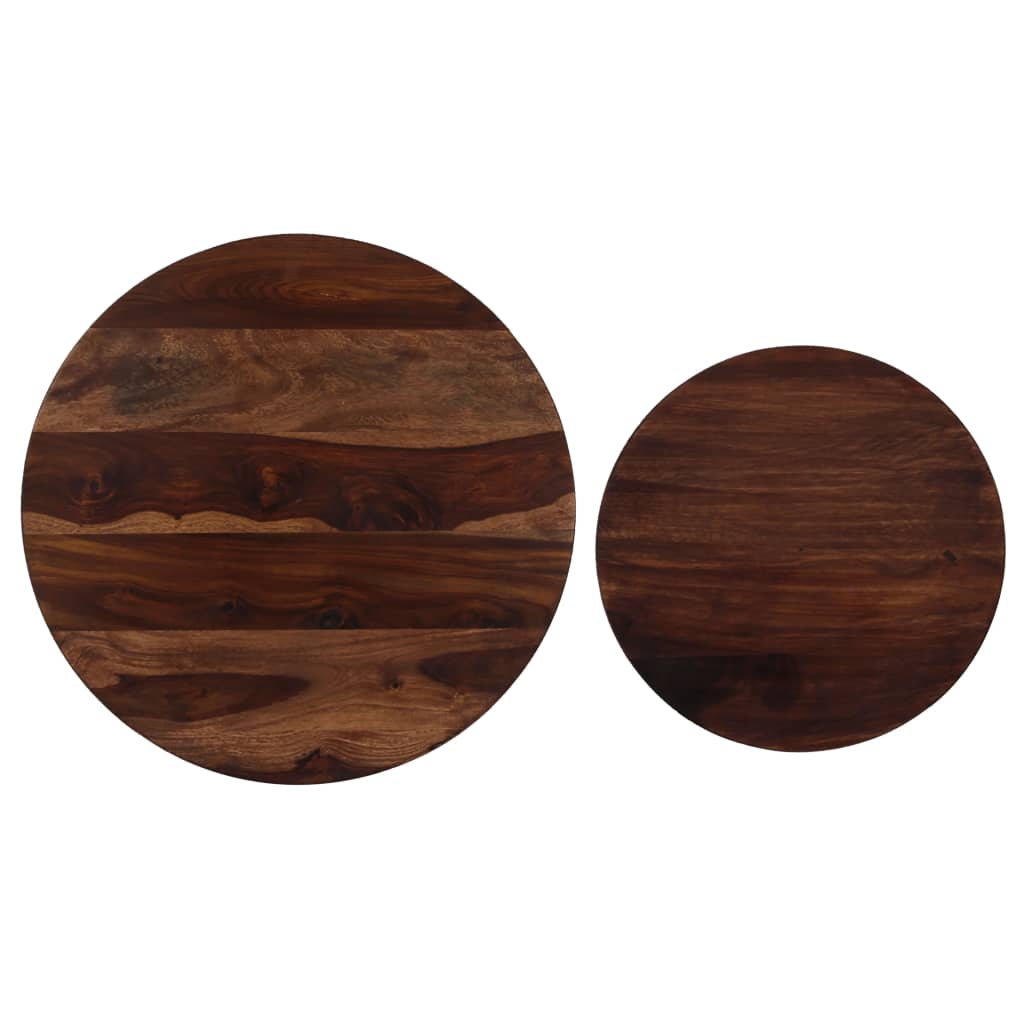 Conj. mesas de centro 2 pcs madeira de acácia maciça 60x35 cm