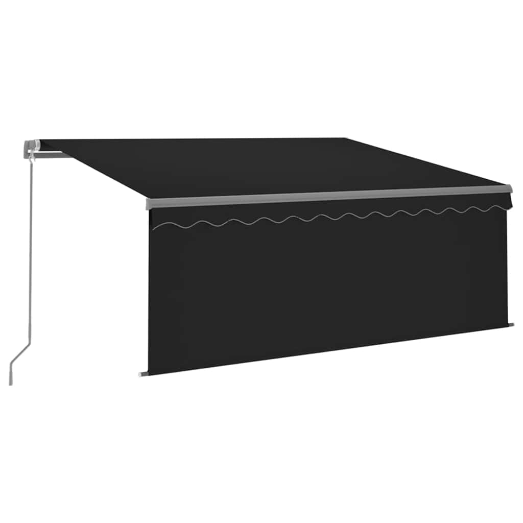 Toldo retrátil manual com estore/LED 3,5x2,5 m antracite