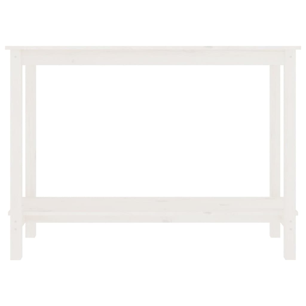 Mesa consola 110x40x80 cm pinho maciço branco