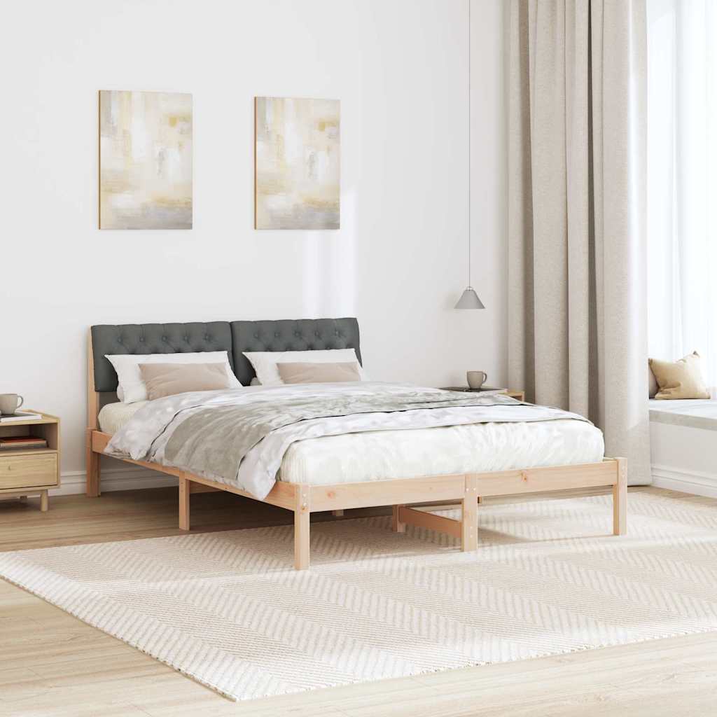 Estrutura da cama castanho e cinzento-escuro 160 x 200 cm