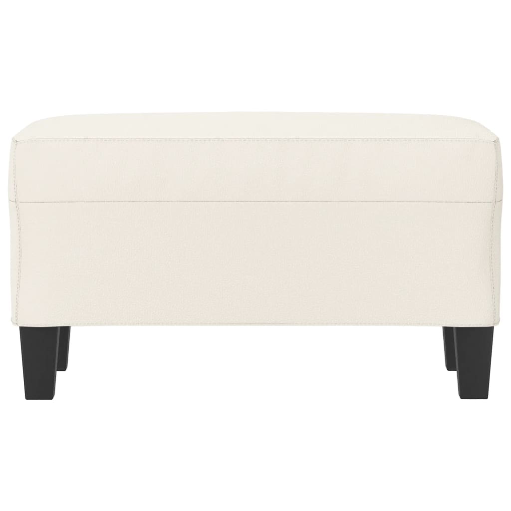 Banco 70x35x41 cm couro artificial cor creme
