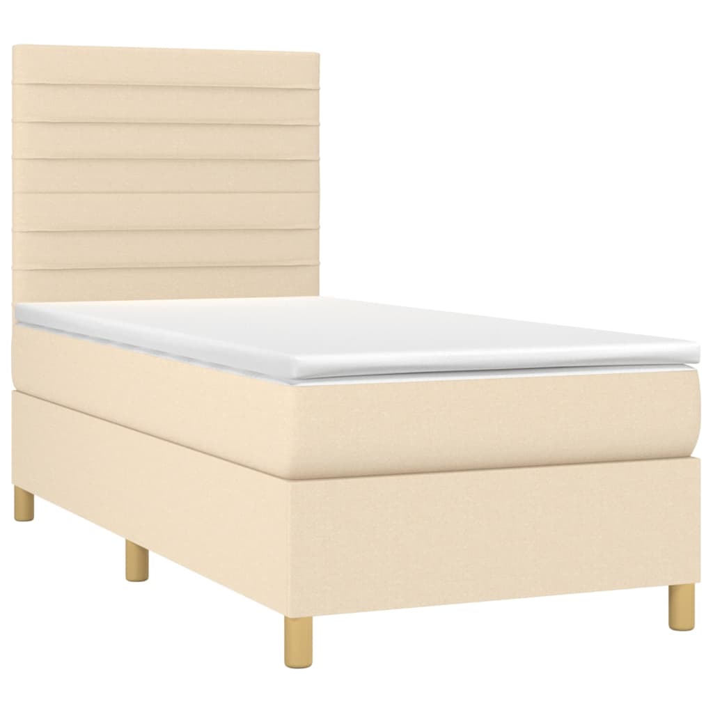 Cama com molas/colchão 100x200 cm tecido cor creme