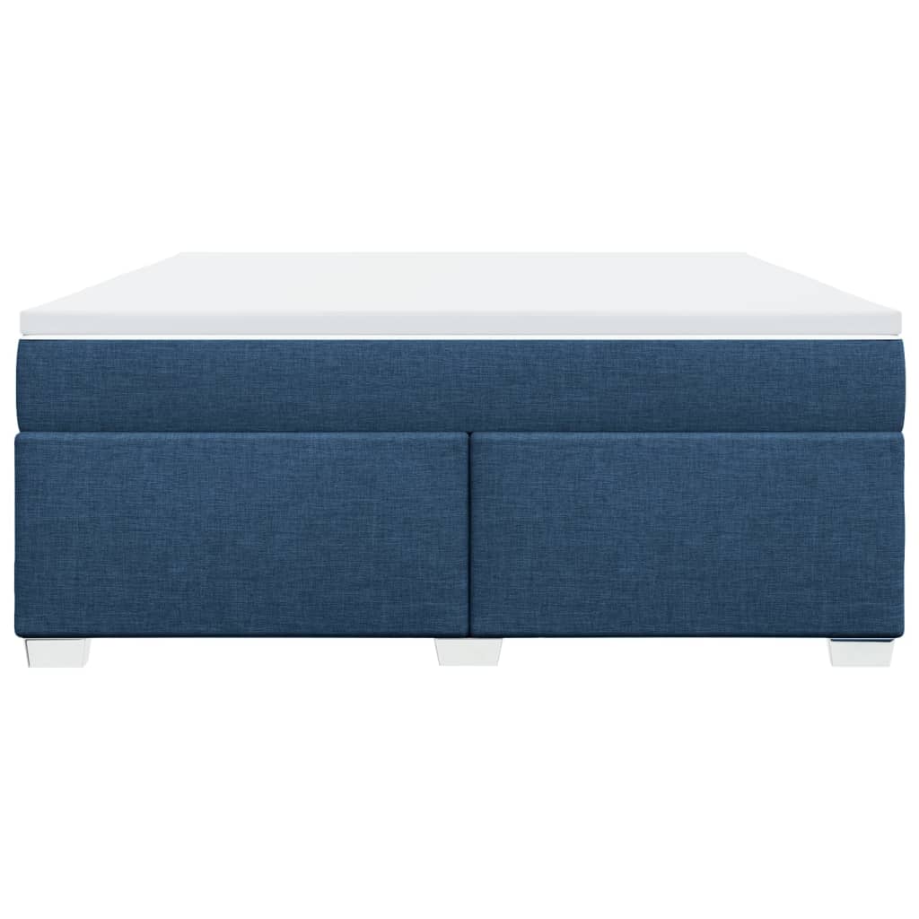 Cama com molas/colchão 180x200 cm tecido azul