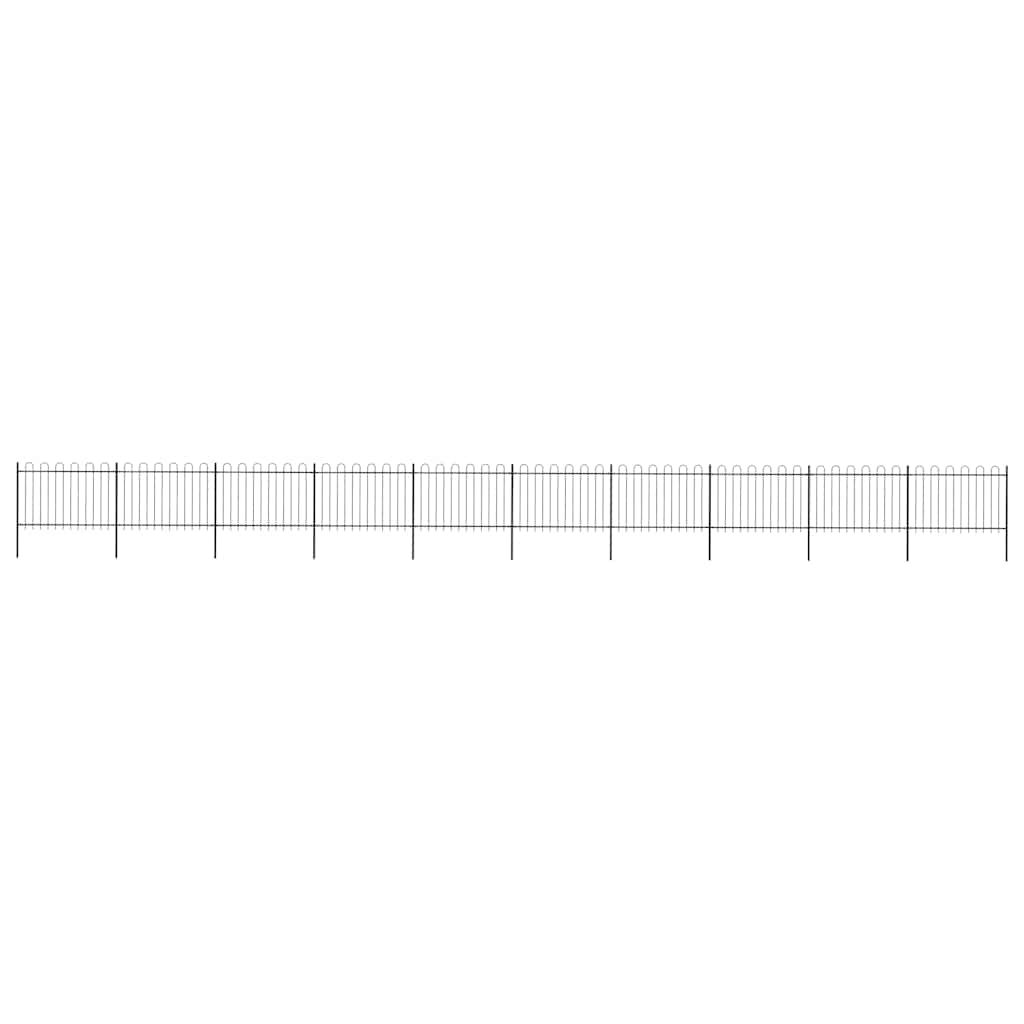 Cerca de jardim com arco superior em aço 1673x120 cm preta