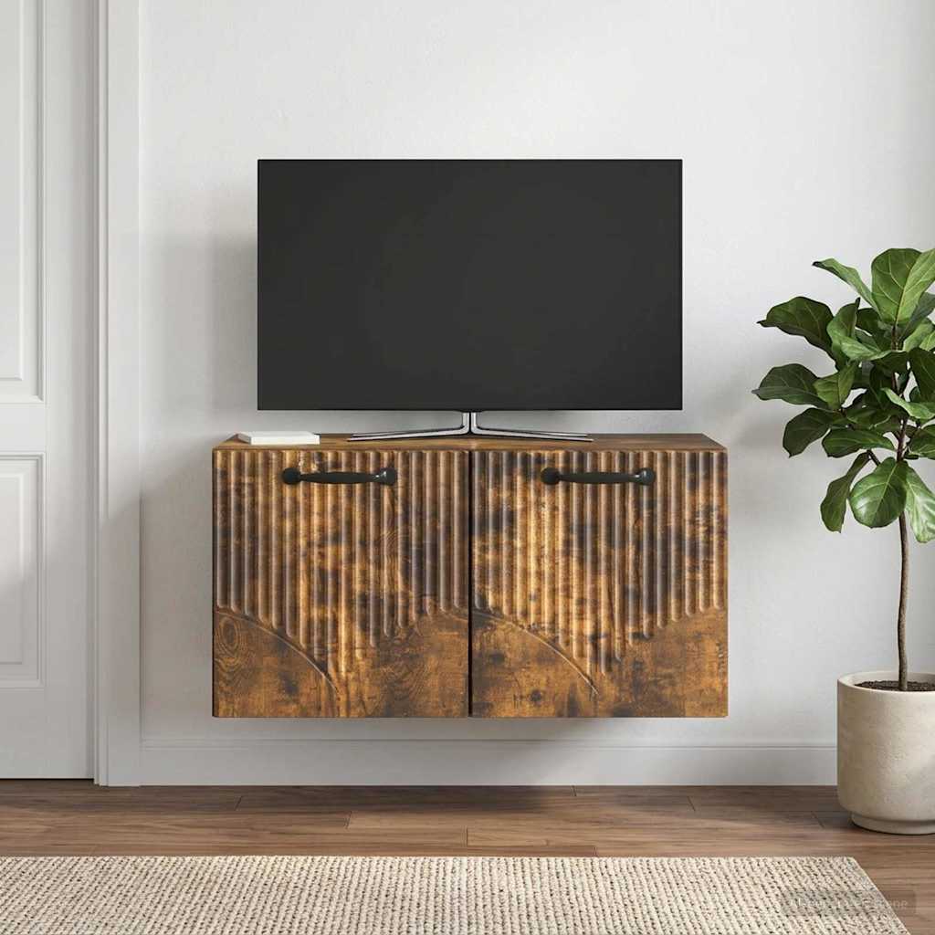 Gabinete de TV de parede carvalho fumado 59,5 x 31 x 30 cm