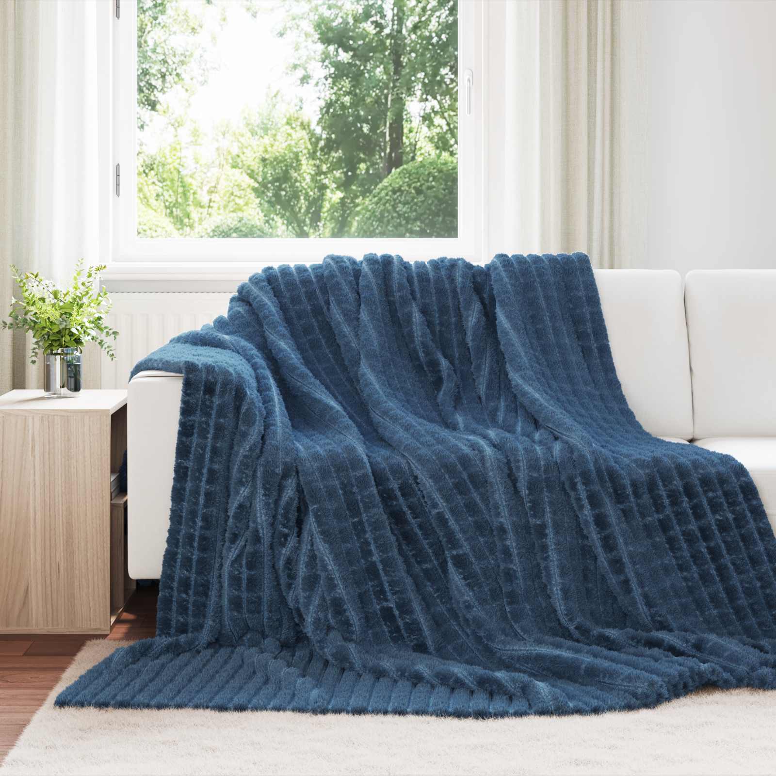 Cobertores de sofá 6 unid. azul marinho 270 x 240 cm 9.6 lã