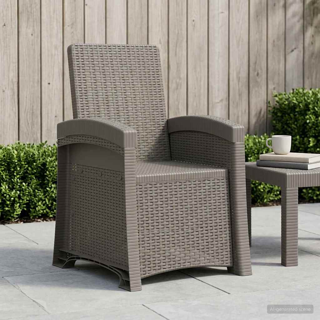 Cadeira de jardim reclinável com aparência de rattan PP