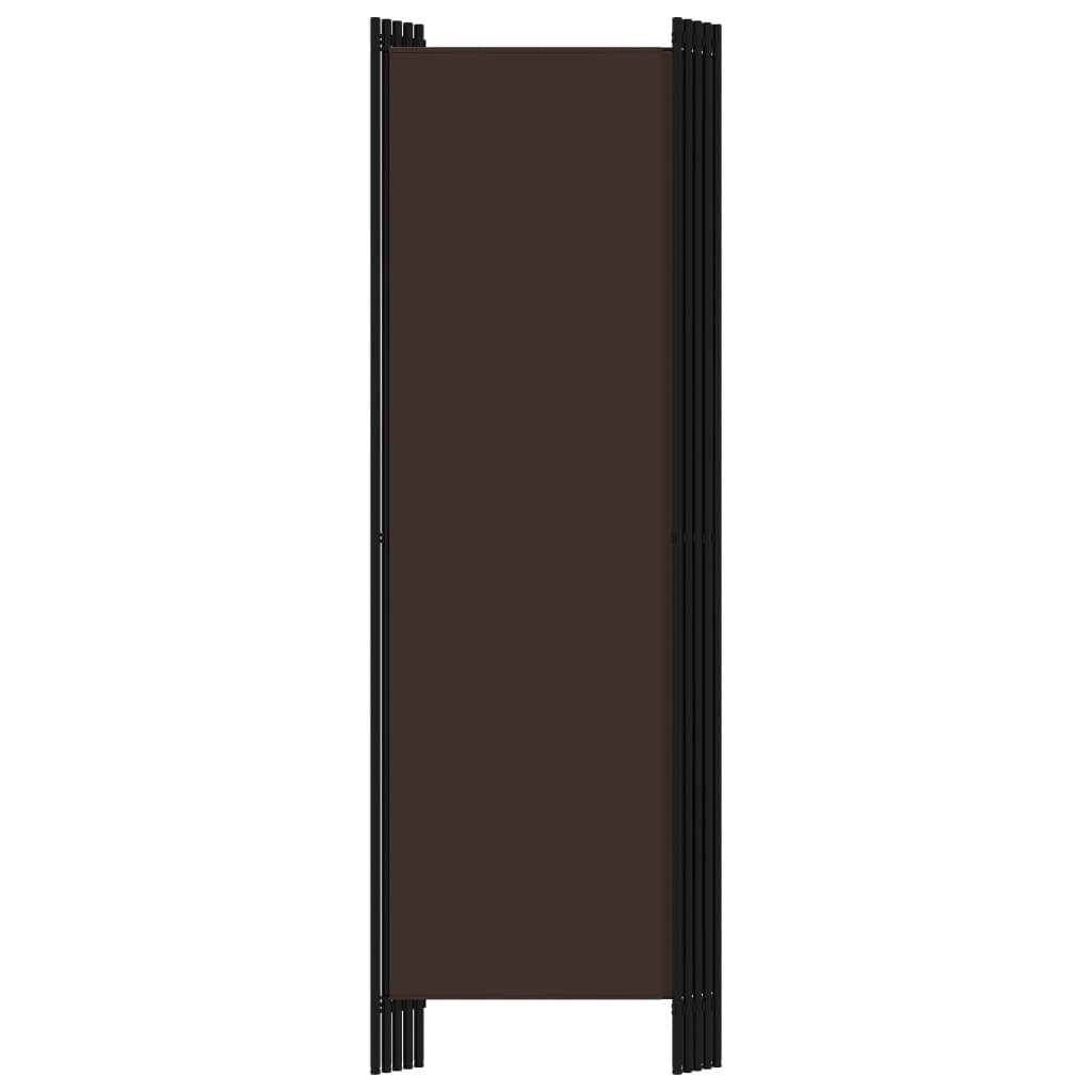 Divisão de quarto com 5 painéis 250x180 cm castanho
