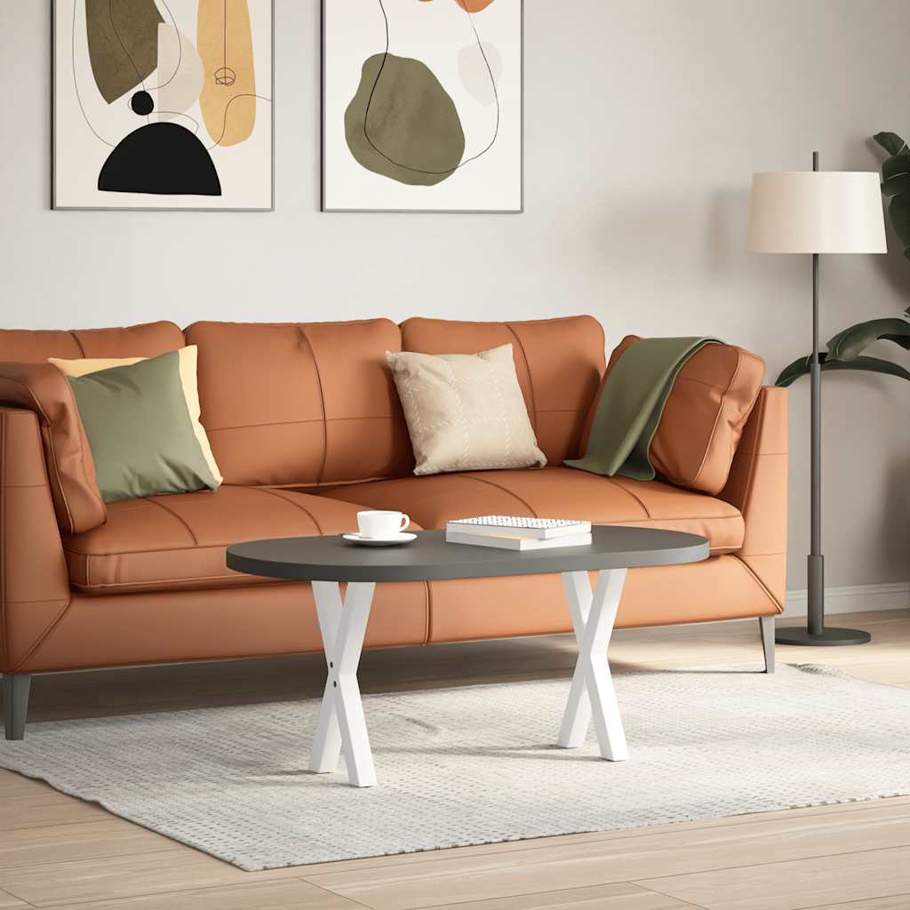Pés para mesa de centro em formato de x, 2 peças, branco, 38x(42-43) cm, aço