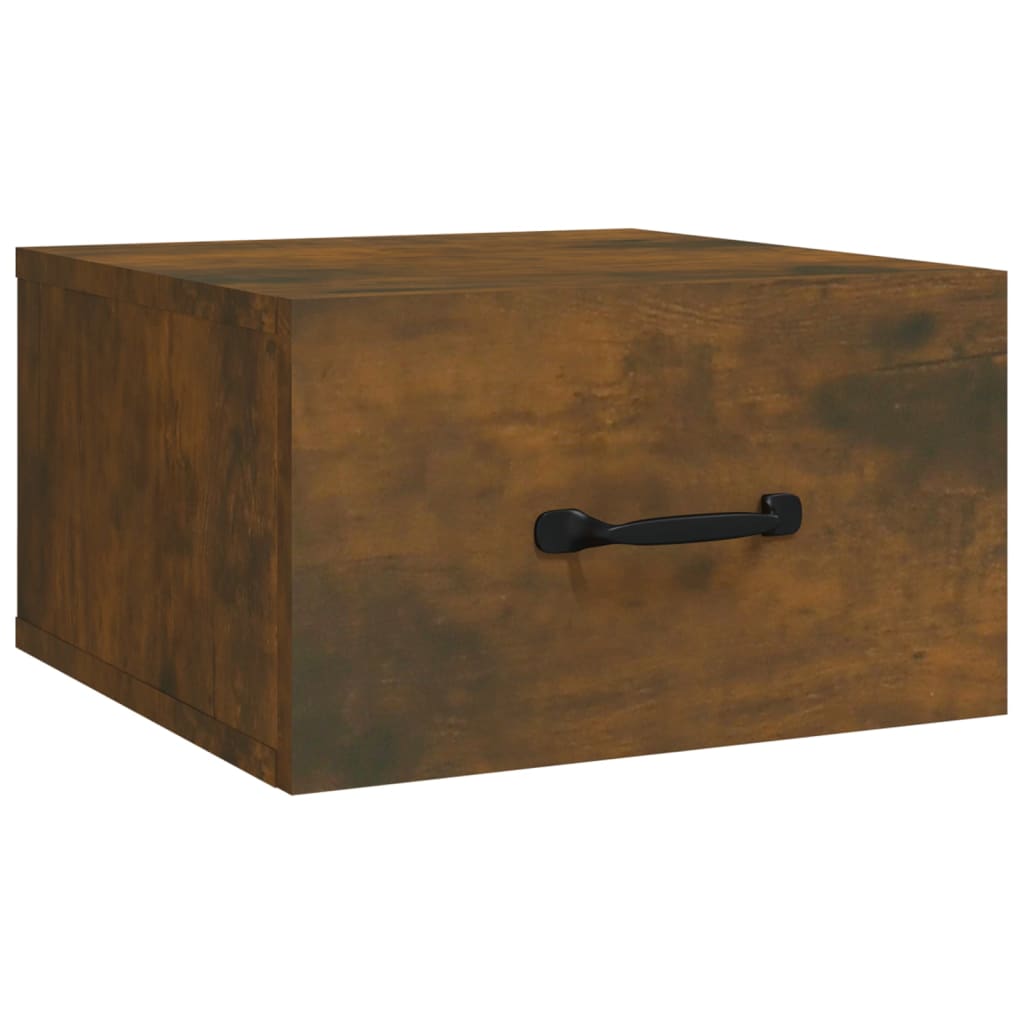 Mesa de cabeceira de parede 35x35x20 cm cor carvalho fumado