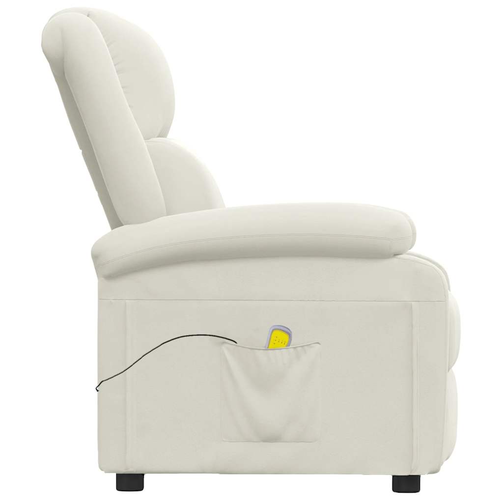 Poltrona de massagens veludo creme