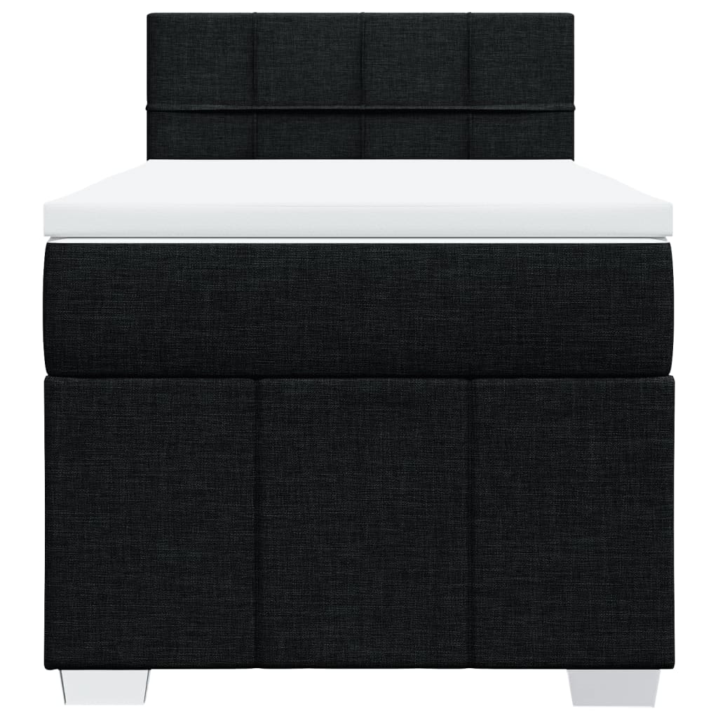 Cama com molas/colchão 90x190 cm tecido preto