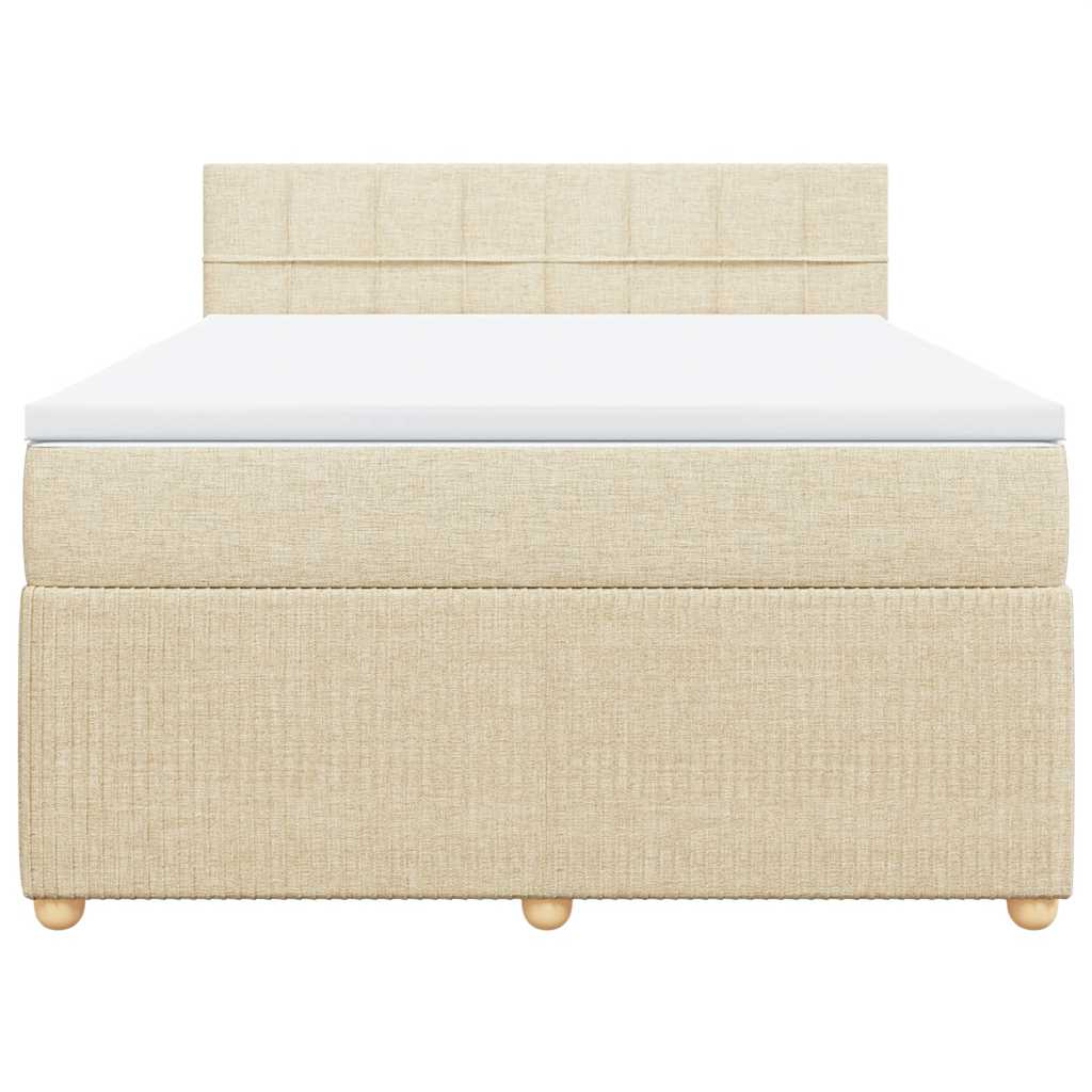 Cama com molas/colchão 140x190 cm tecido cor creme