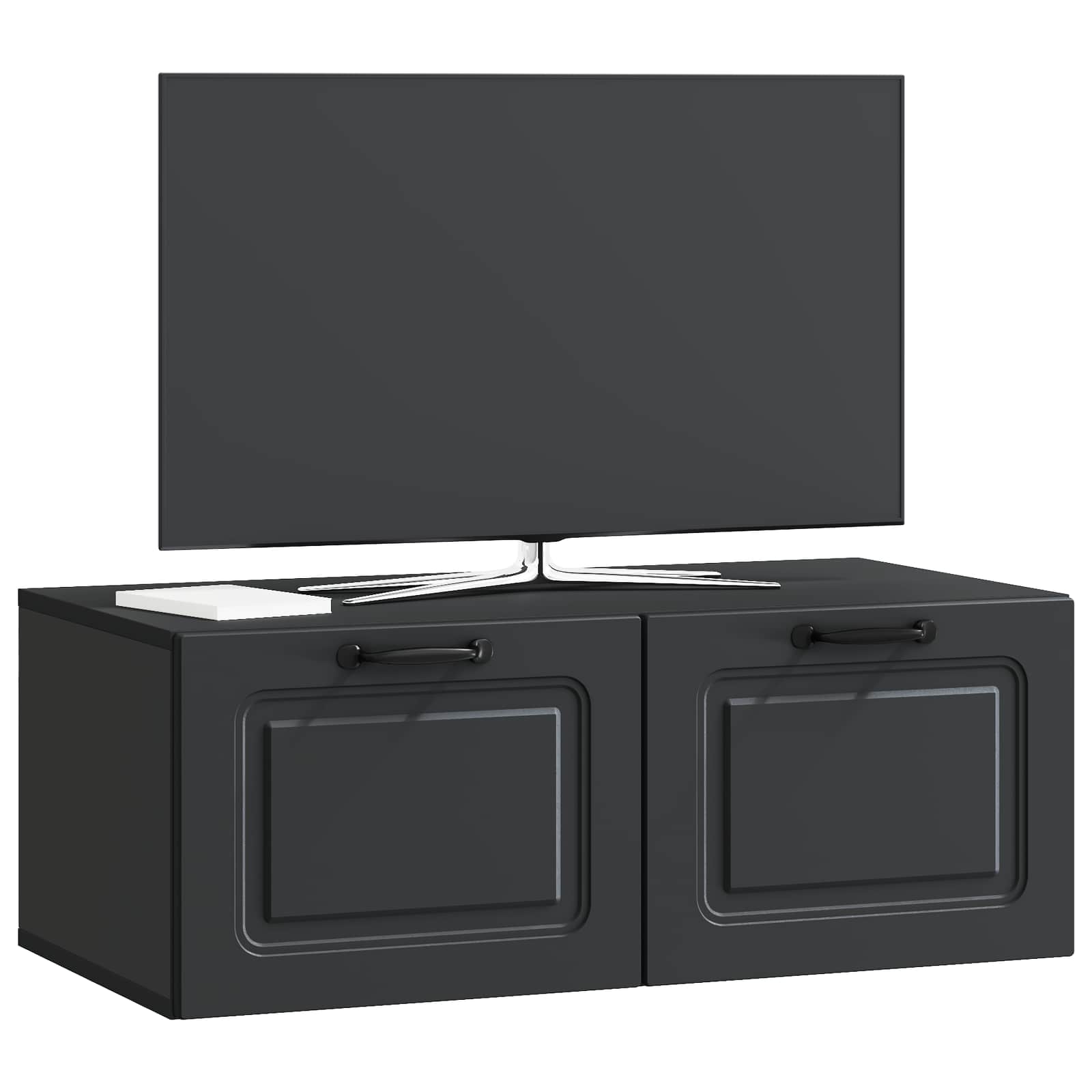 Gabinete de TV de parede preto 78,5 x 41 x 30 cm