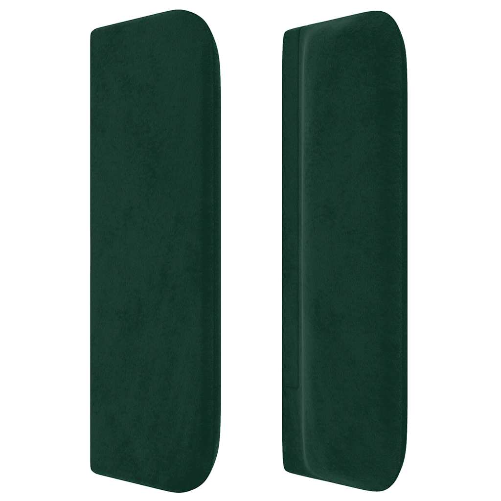 Cabeceira de cama c/ abas veludo 163x16x78/88cm verde-escuro