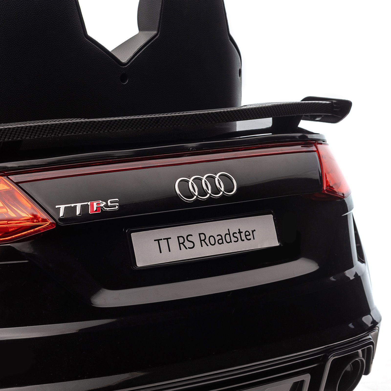 Carro elétrico audi tt para crianças acima de 3 anos com controlo remoto música e luzes bateria 12v 102x60x44 cm preto
