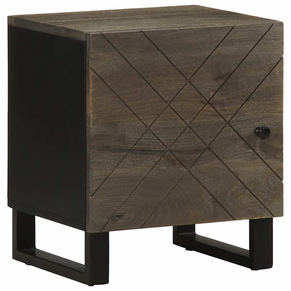 Mesas de cabeceira 2 pcs 40x33x46 cm mangueira maciça preto