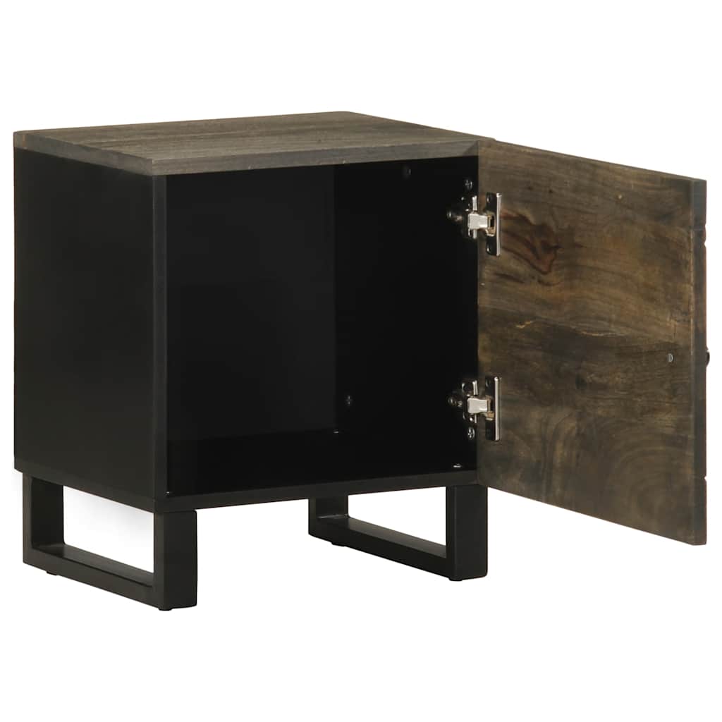 Mesas de cabeceira 2 pcs 40x33x46 cm mangueira maciça preto