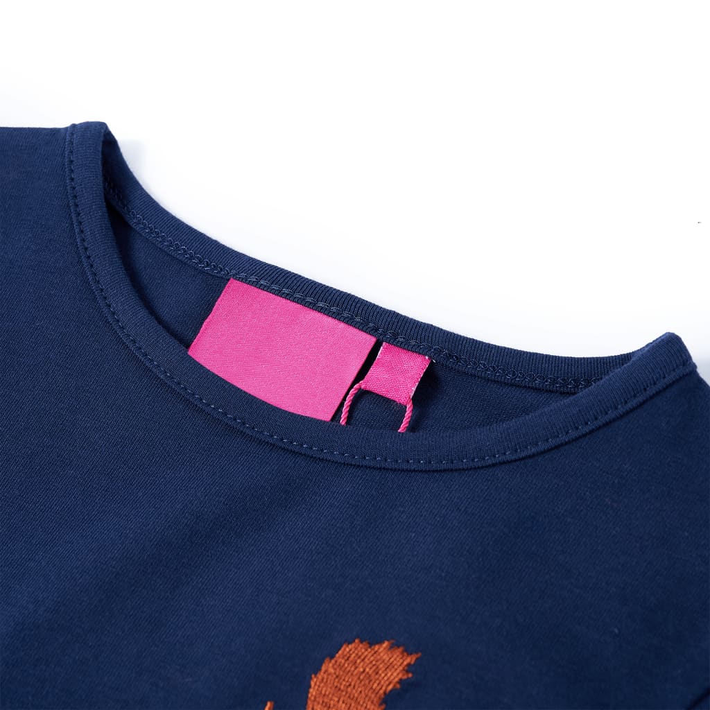 T-shirt de manga comprida para criança azul-marinho 116