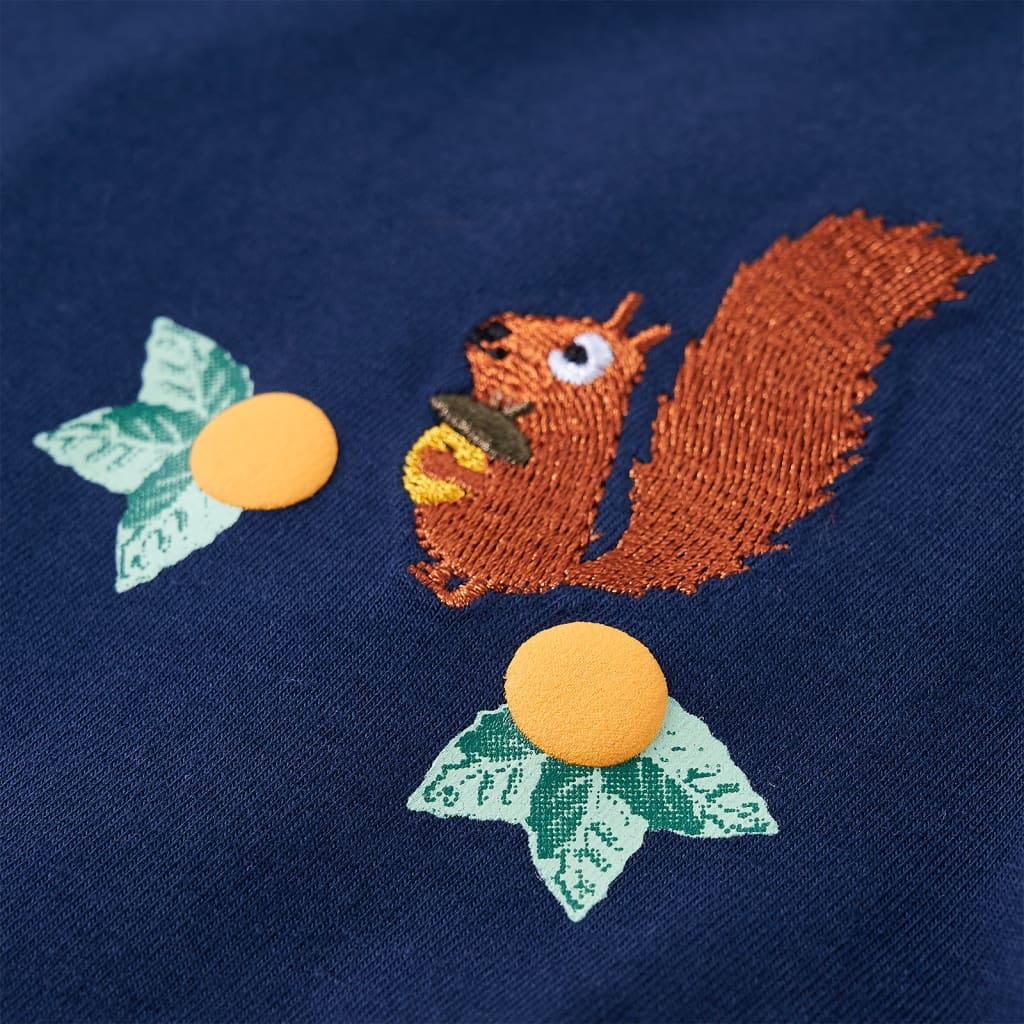 T-shirt de manga comprida para criança azul-marinho 116