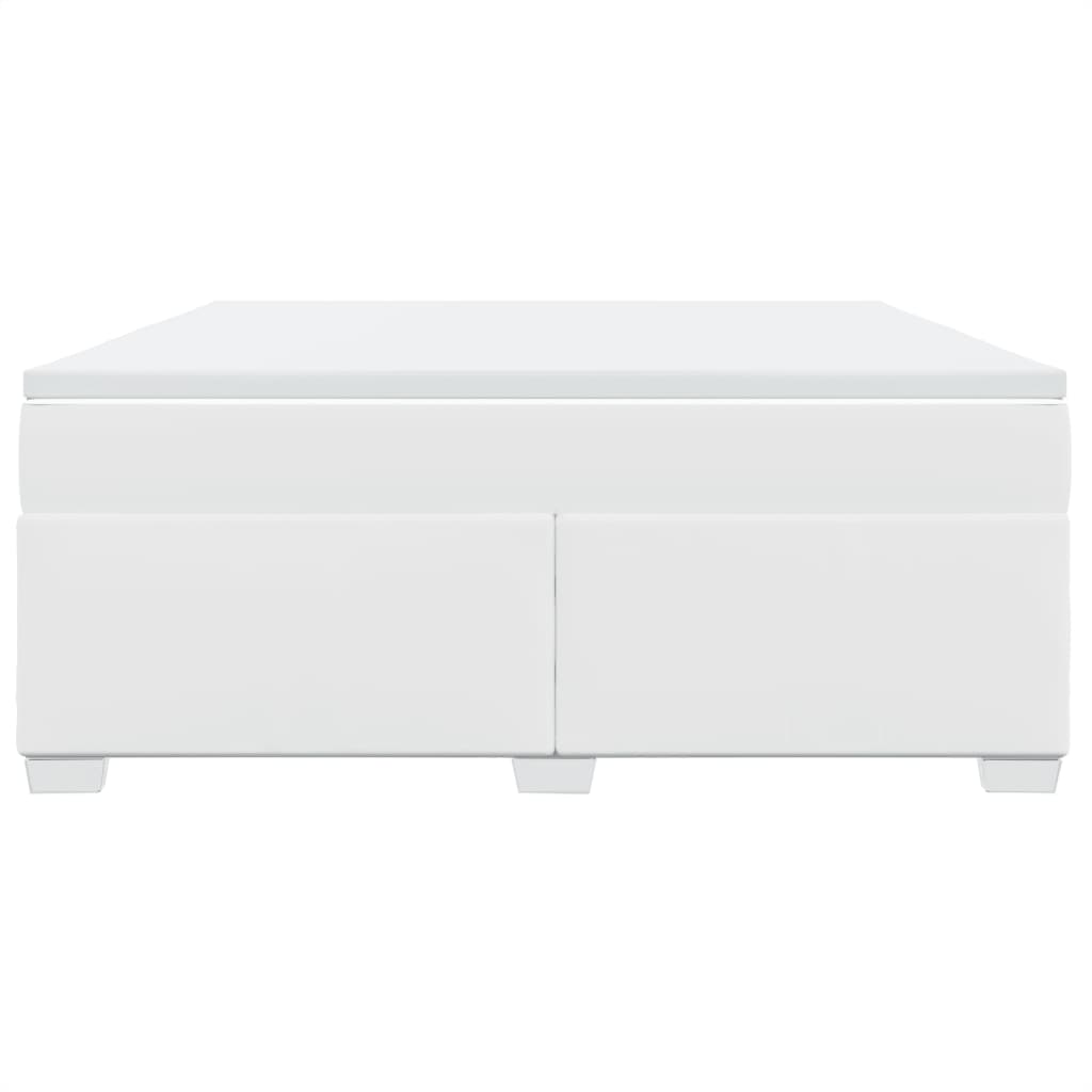 Cama com molas/colchão 180x200 cm couro artificial branco