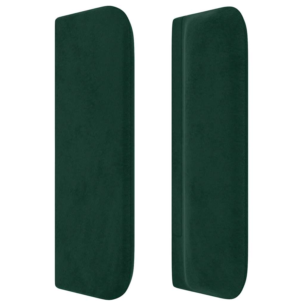 Cabeceira de cama c/ abas veludo 103x16x78/88cm verde-escuro