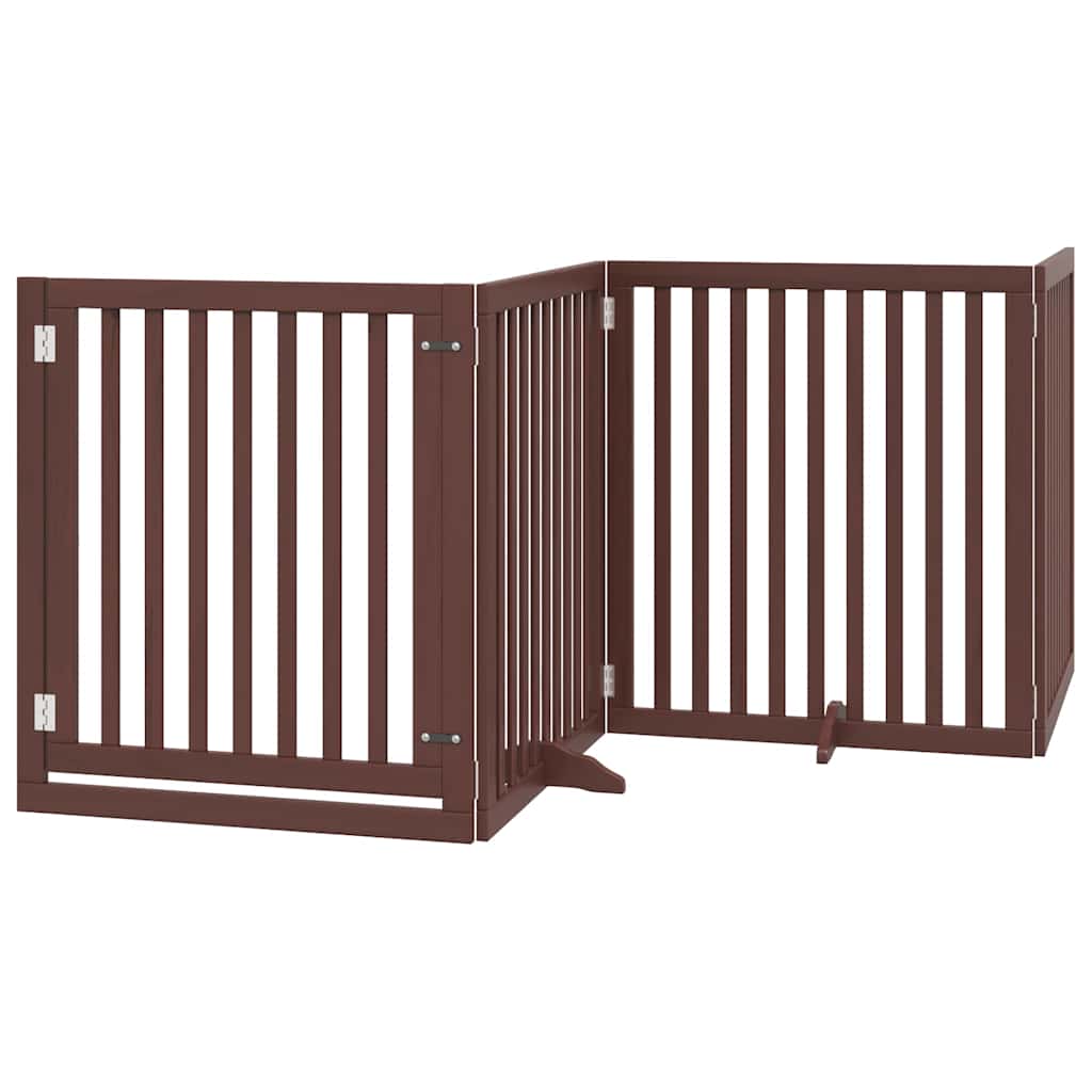 Portão cães c/ porta dobrável 8 painéis 640 cm álamo castanho