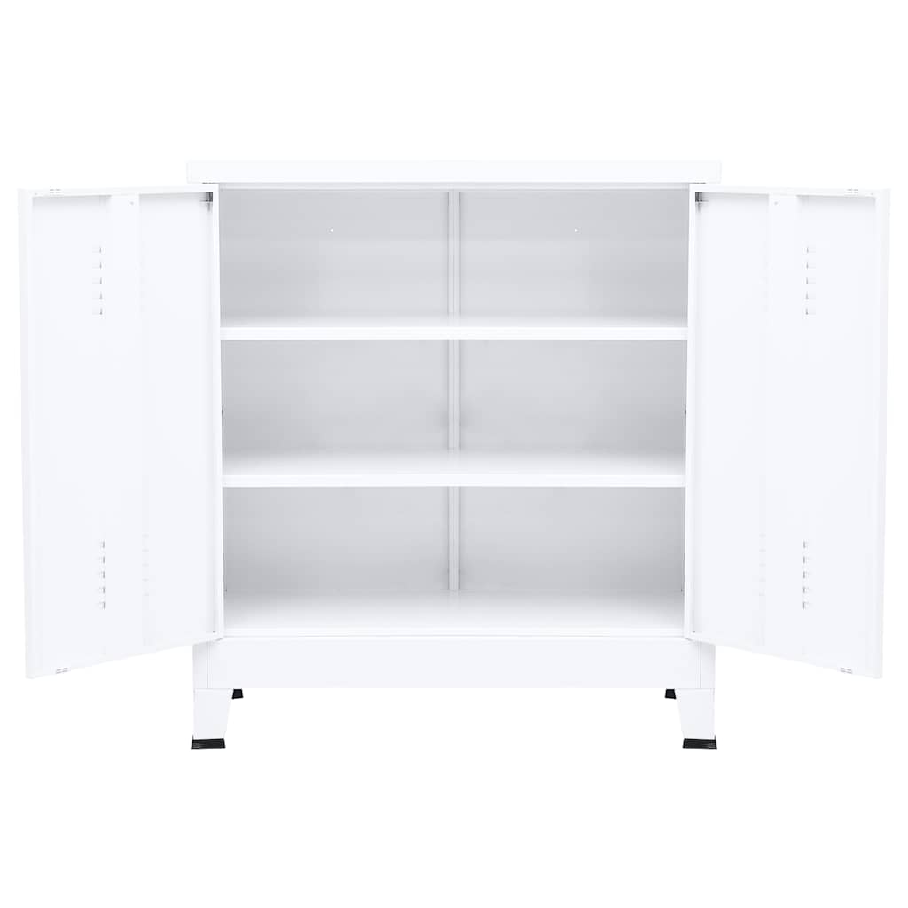 Aparador de arrumação industrial 90x40x100 cm aço branco