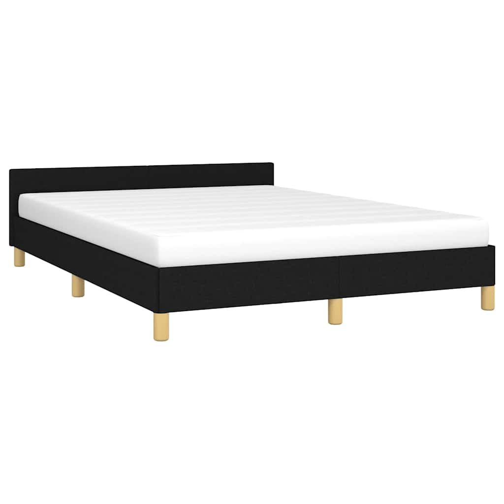 Estrutura de cama sem colchão 140x200 cm tecido preto