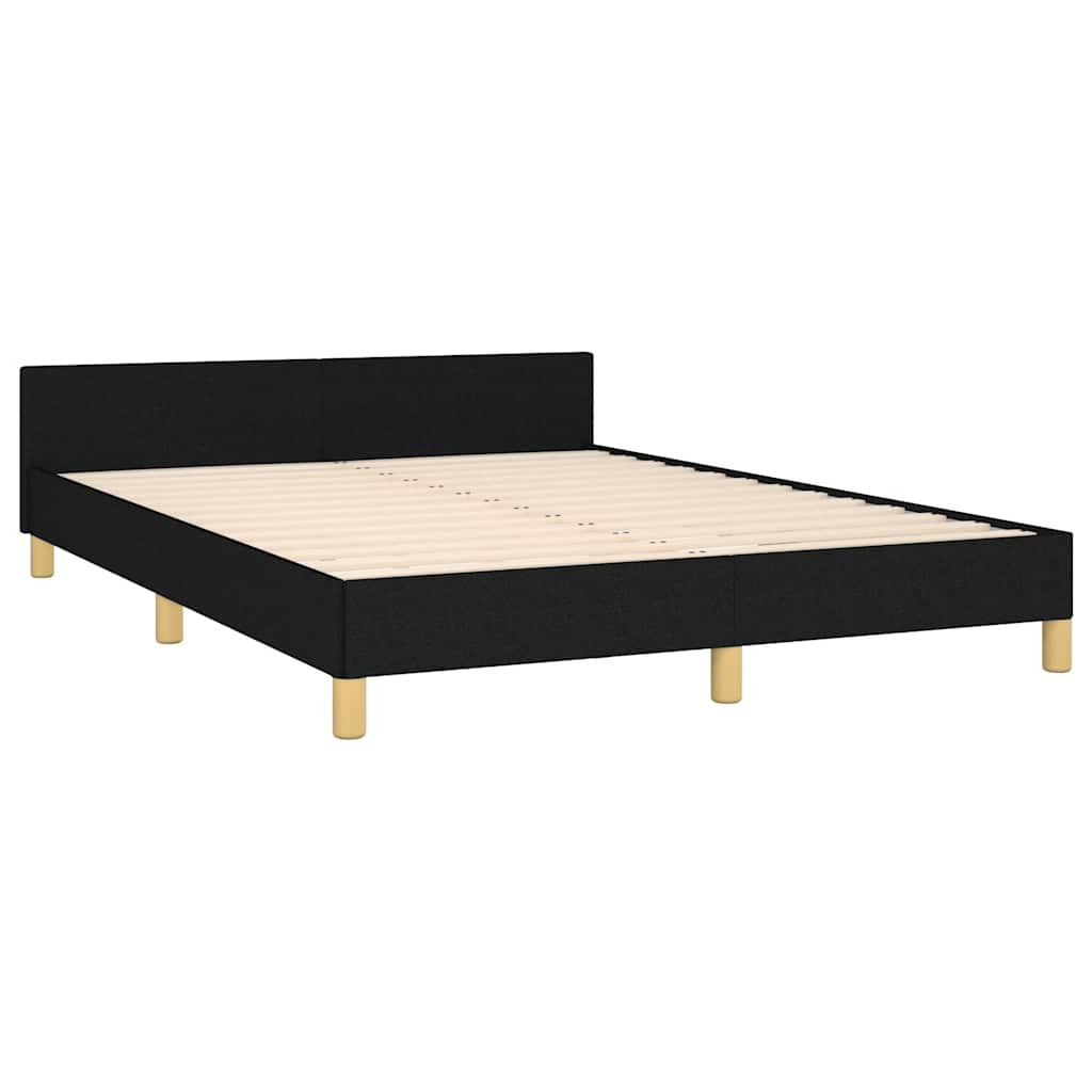 Estrutura de cama sem colchão 140x200 cm tecido preto
