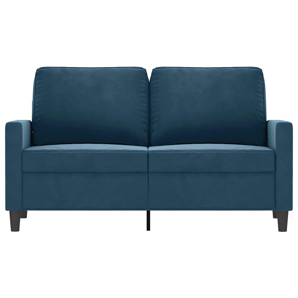Sofá de 2 lugares veludo 120 cm azul